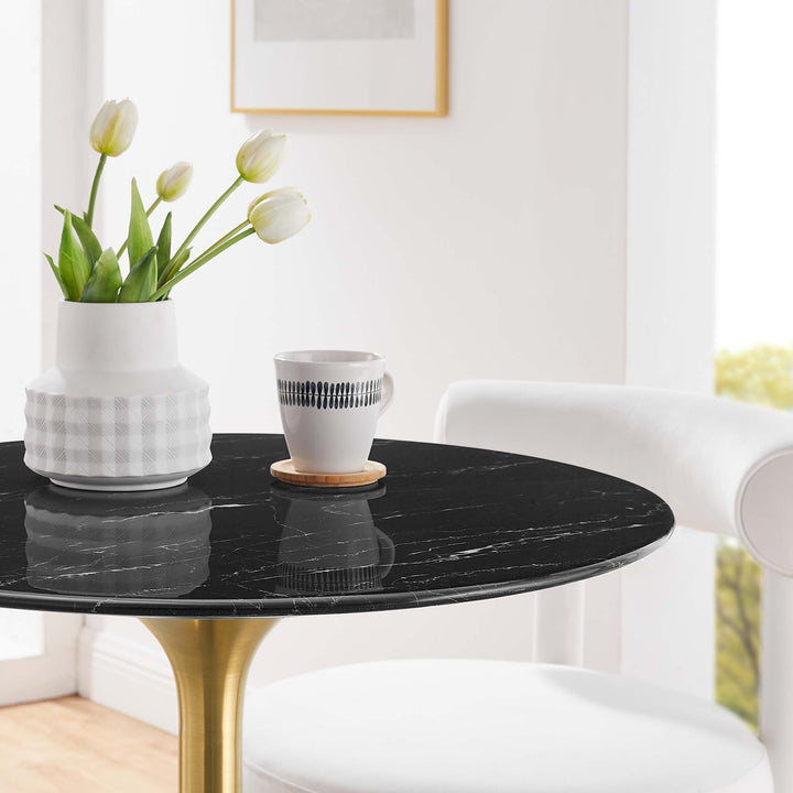 Luna 28" Round Replica Marble Dining Table