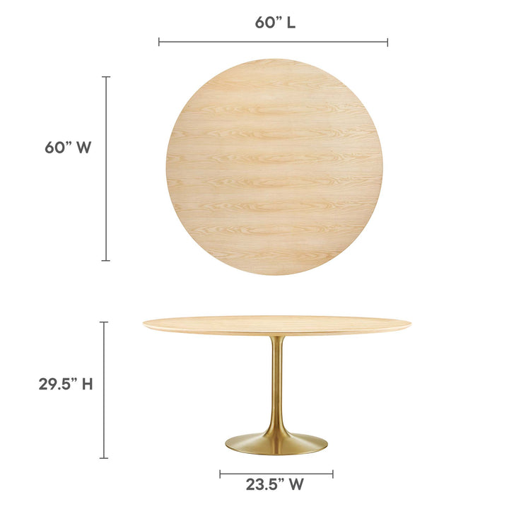 Linden 60" Round Wood Grain Dining Table