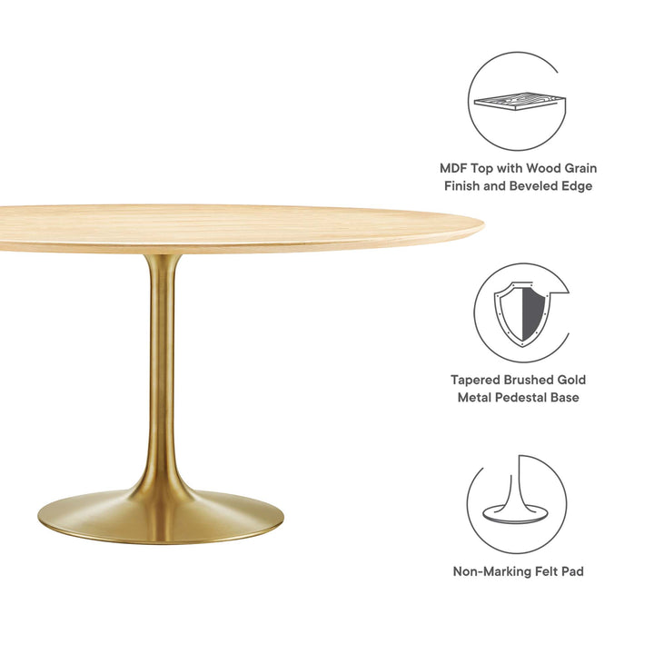 Linden 60" Round Wood Grain Dining Table