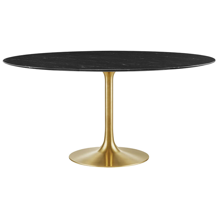 Luxe 60" Round Resin Marble Dining Table