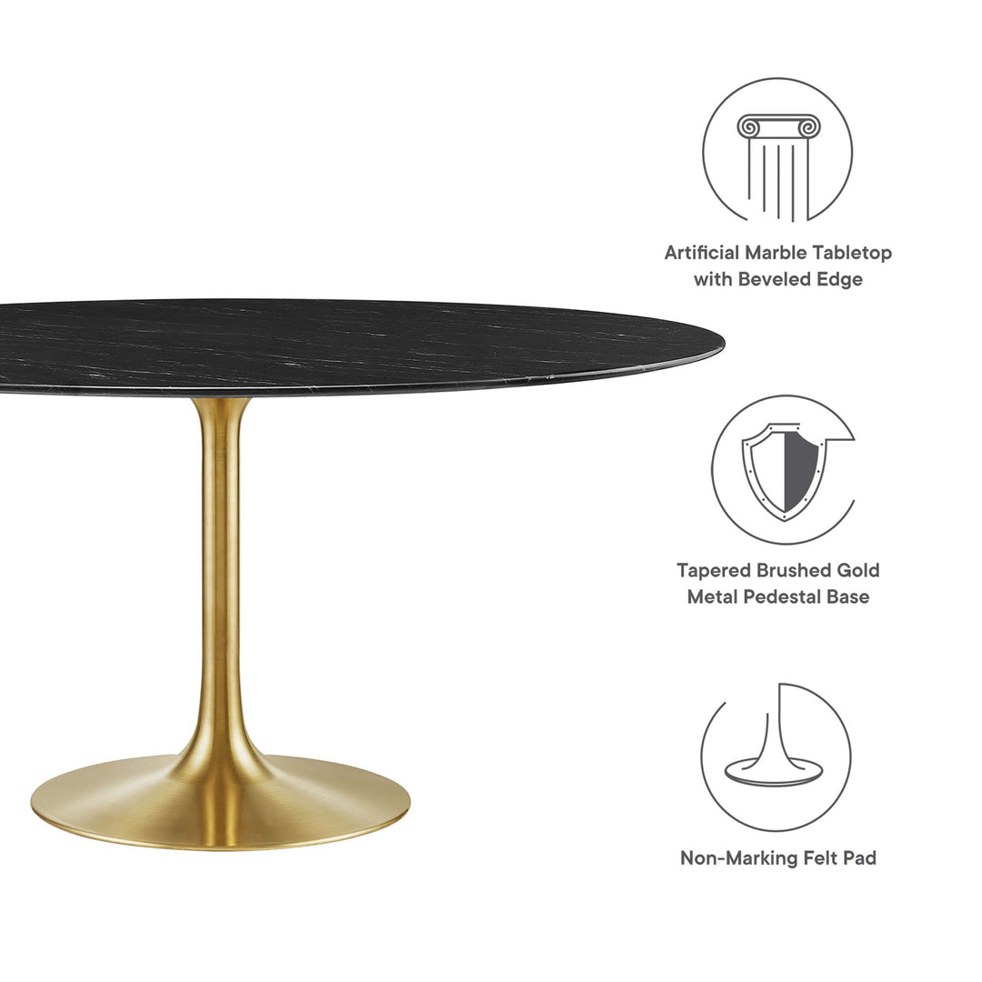 Luxe 60" Round Resin Marble Dining Table