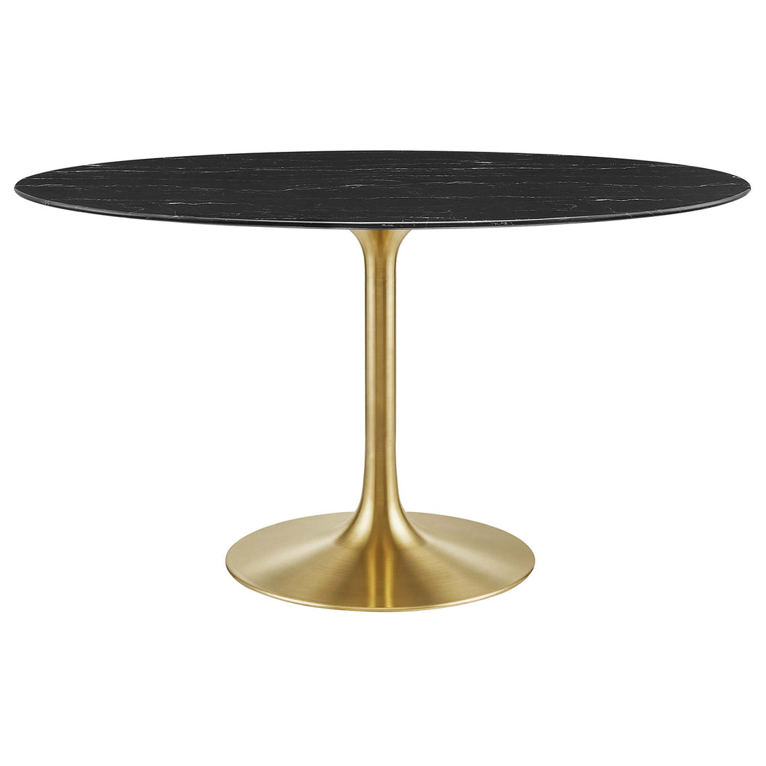 Lippa 54" Oval Opulent Marble Dining Table