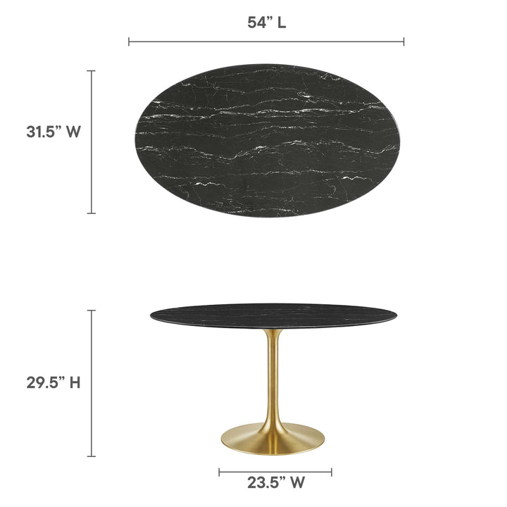 Lippa 54" Oval Opulent Marble Dining Table