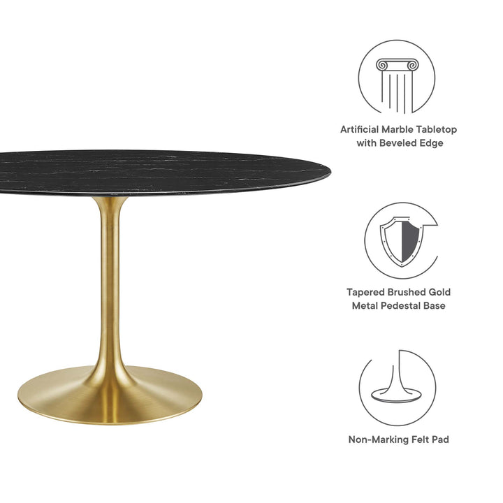 Lippa 54" Oval Opulent Marble Dining Table