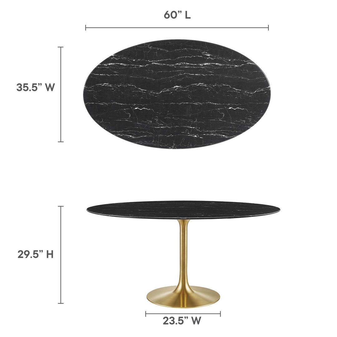 Lucia 60" Oval Onyx Dining Table