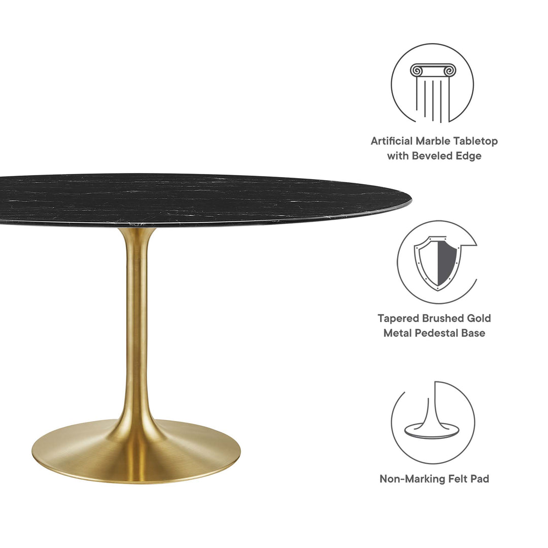 Lucia 60" Oval Onyx Dining Table