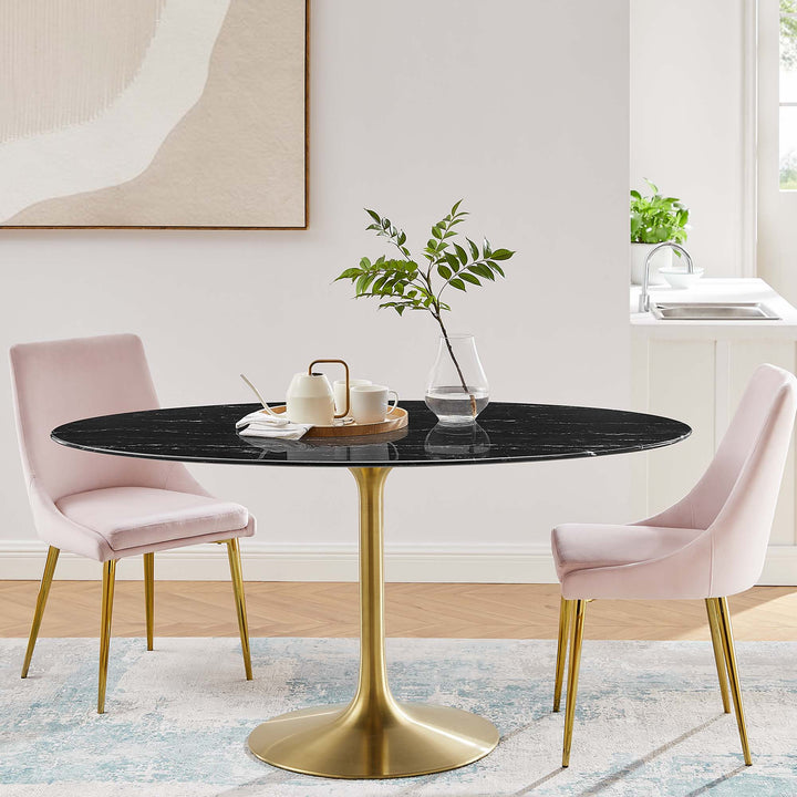 Lucia 60" Oval Onyx Dining Table