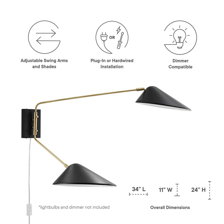 Jaunt 2-Light Swing Arm Wall Sconce