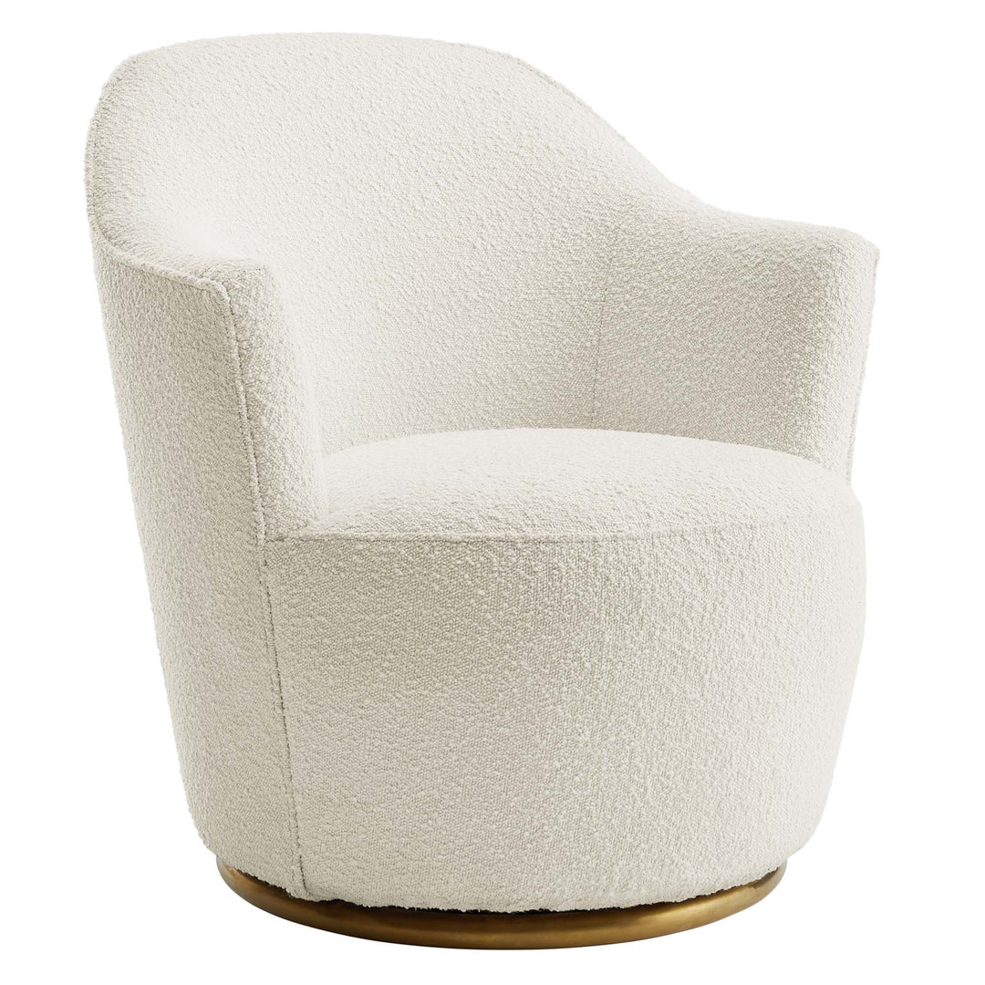 Nina Boucle Upholstered Swivel Chair