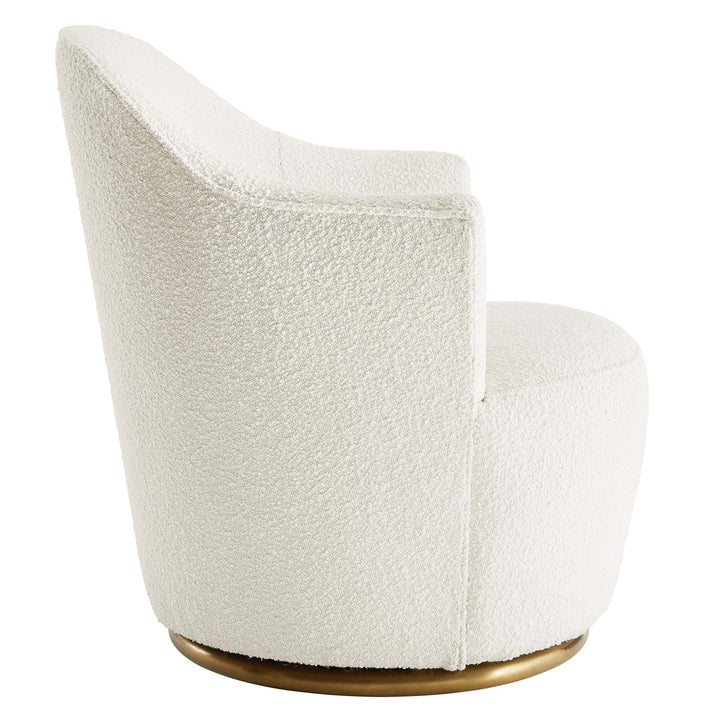 Nina Boucle Upholstered Swivel Chair