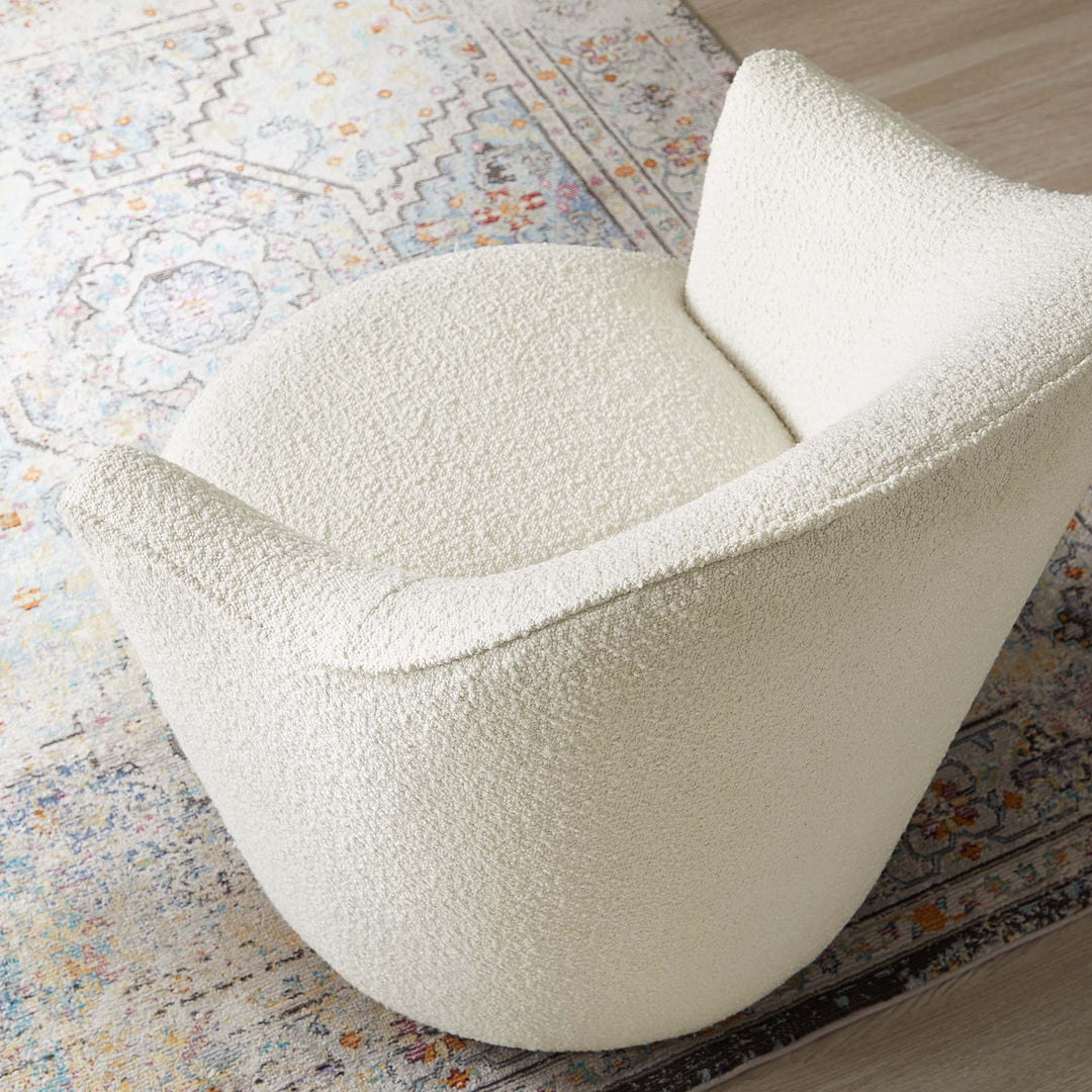 Nina Boucle Upholstered Swivel Chair