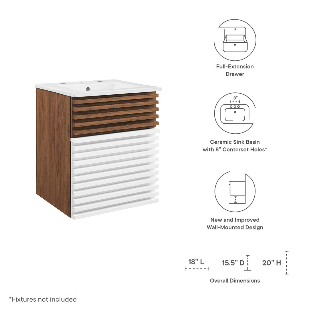 Refined 18" Wall-Mount Bathroom Vanity