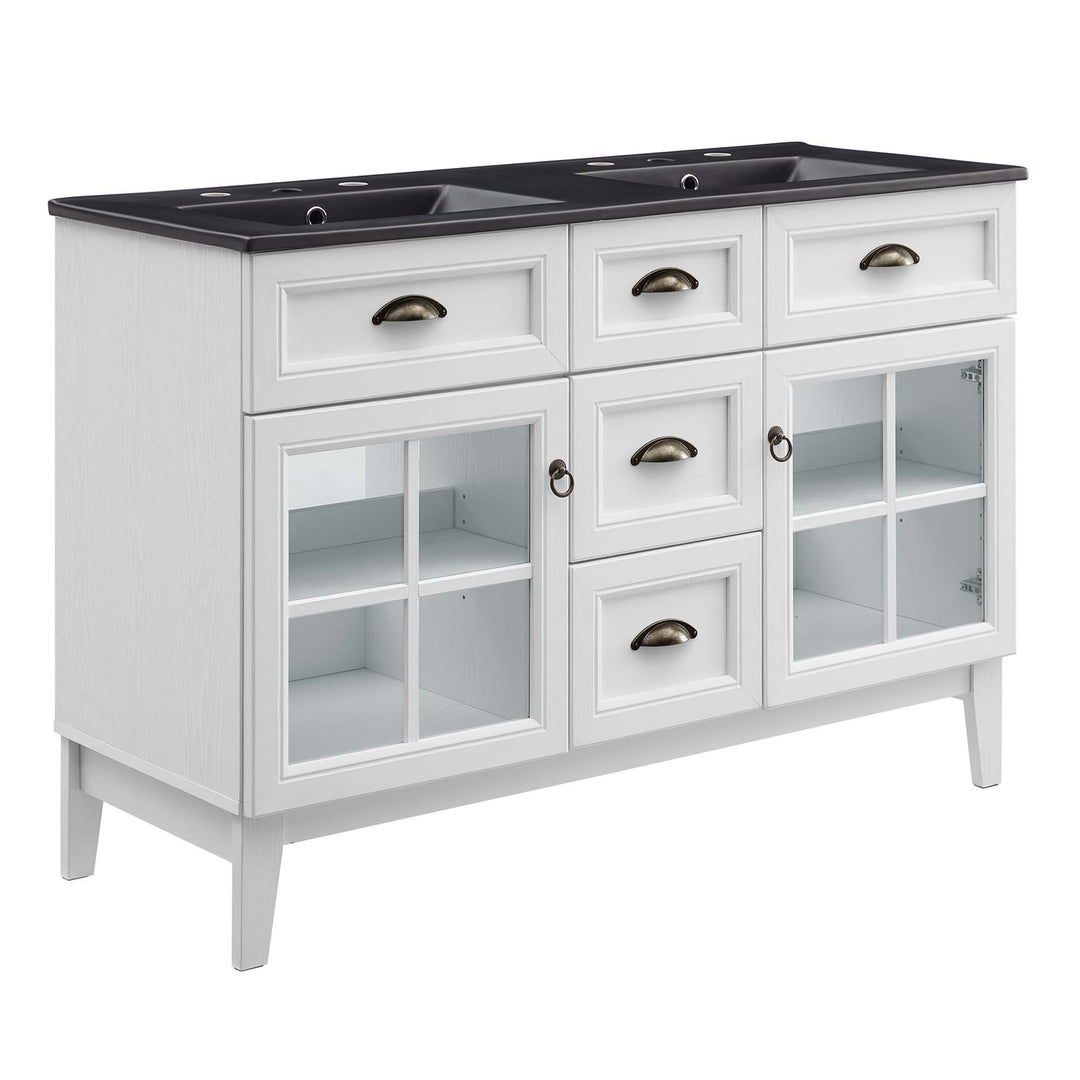 Ivory 48" Double Bathroom Vanity Cabinet