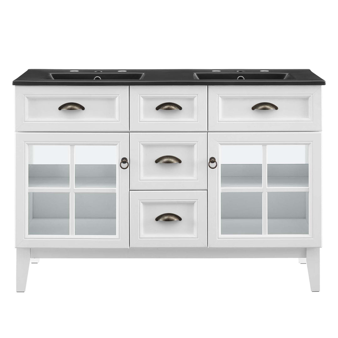 Ivory 48" Double Bathroom Vanity Cabinet