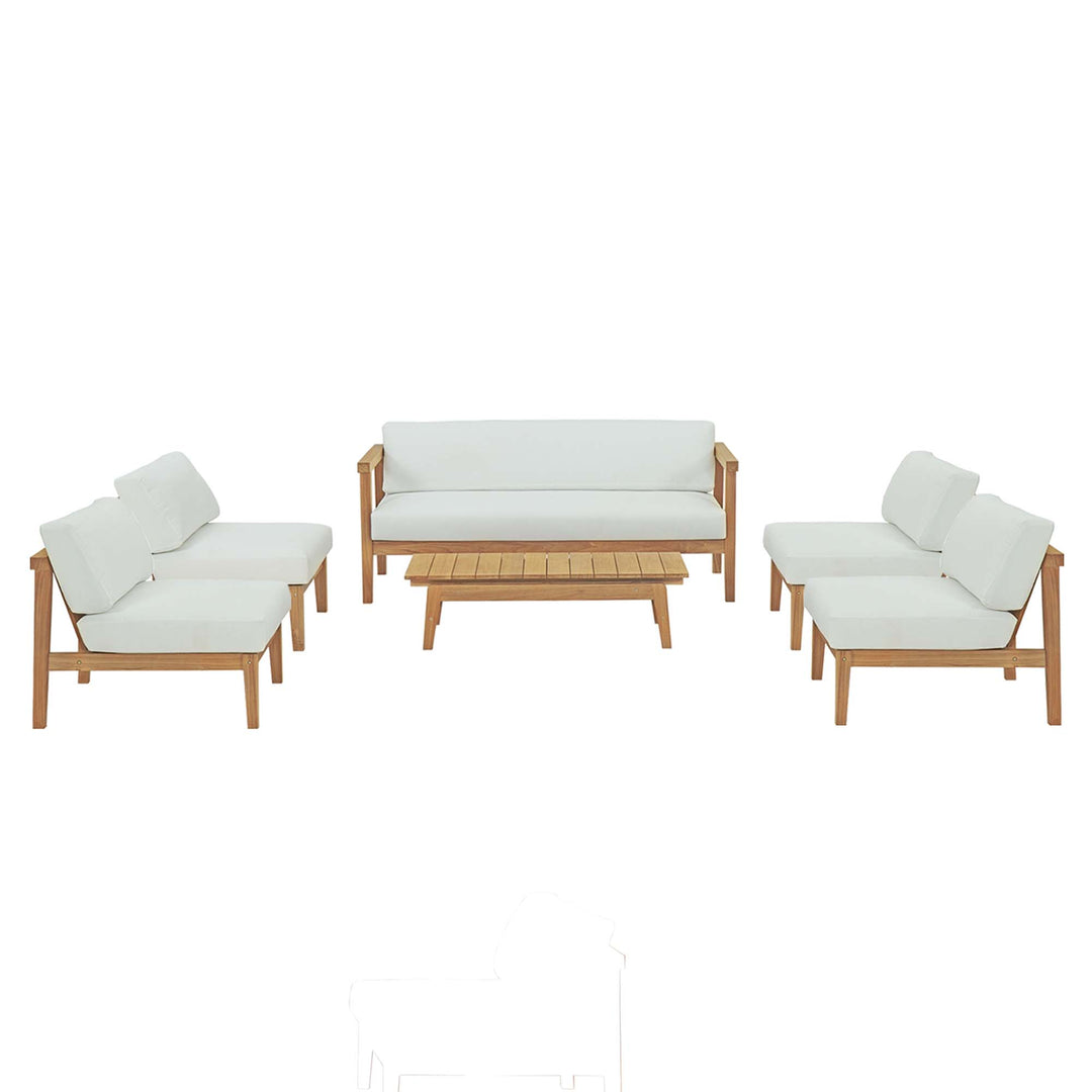 Bayshore 6 Piece Outdoor Patio Teak Set