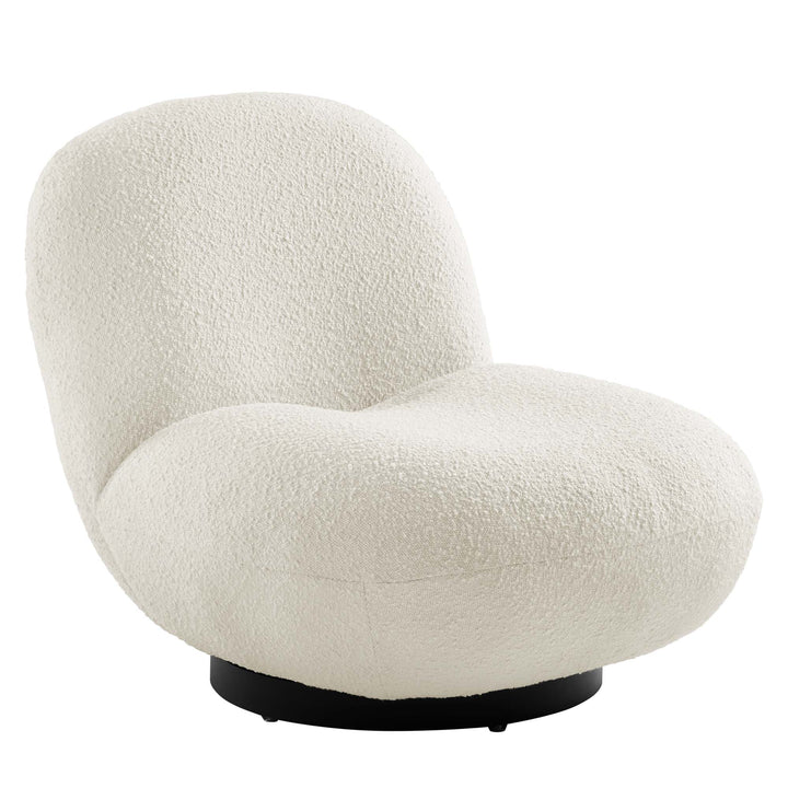 Kismet Boucle Upholstered Fabric Swivel Chair