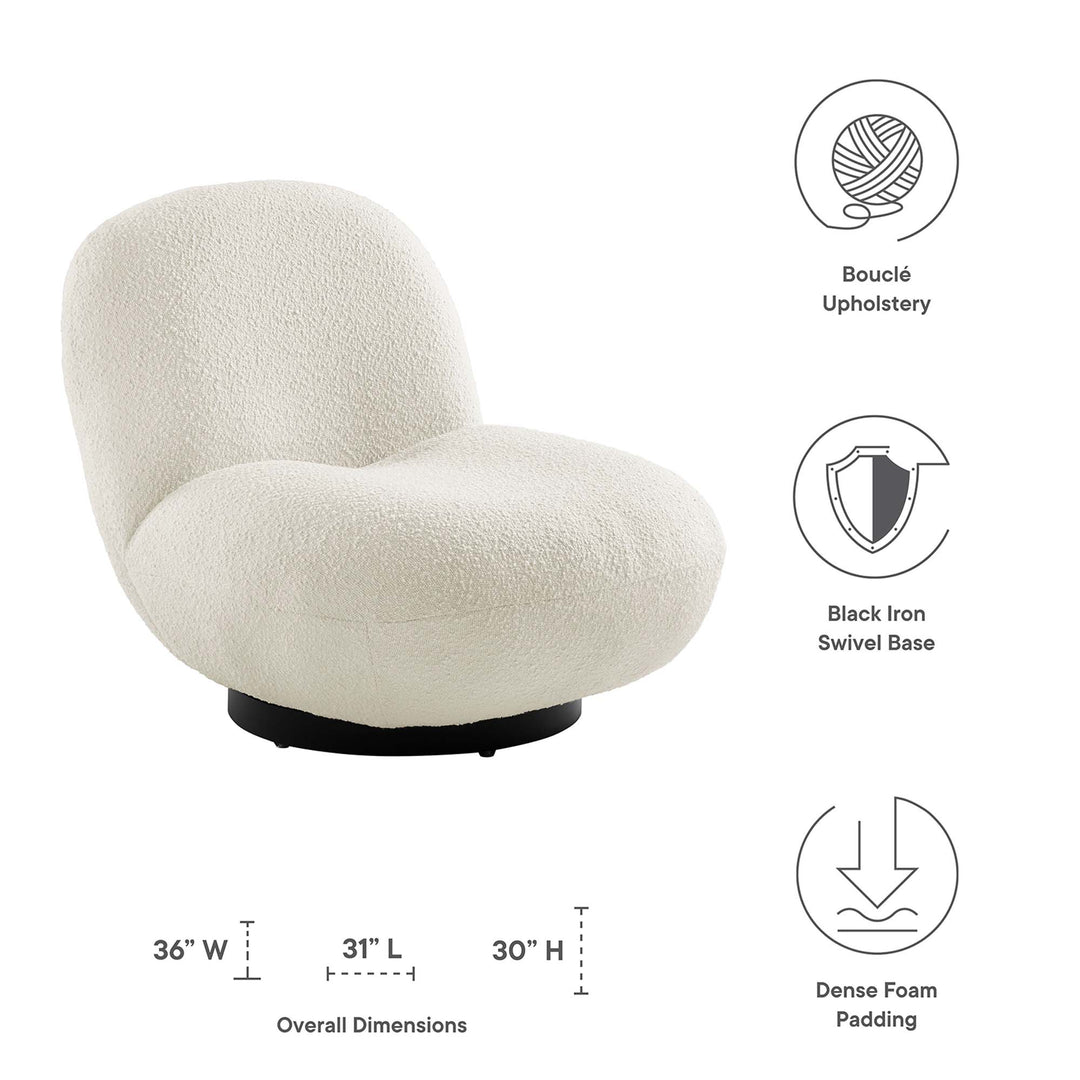 Kismet Boucle Upholstered Fabric Swivel Chair