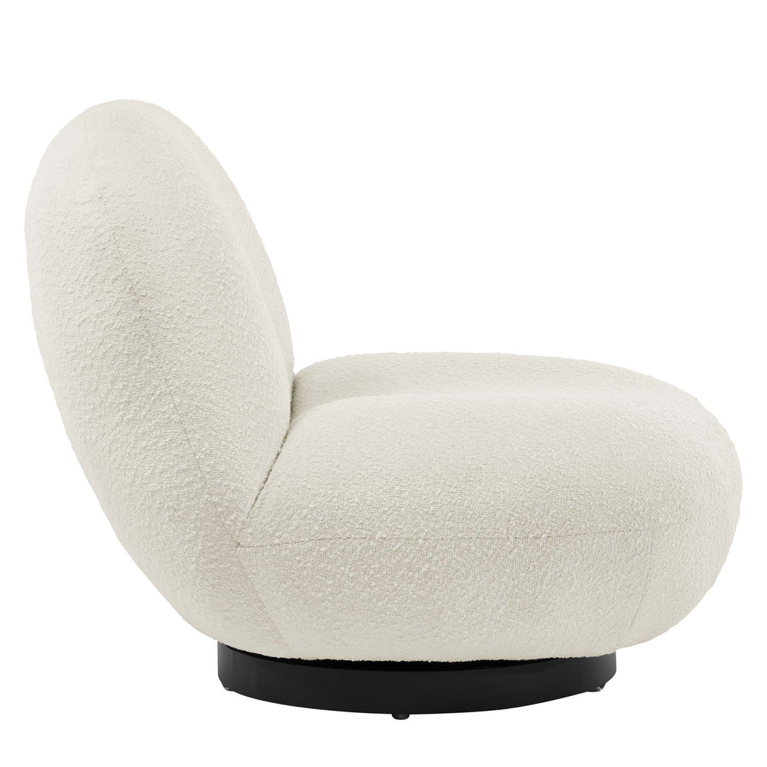 Kismet Boucle Upholstered Fabric Swivel Chair