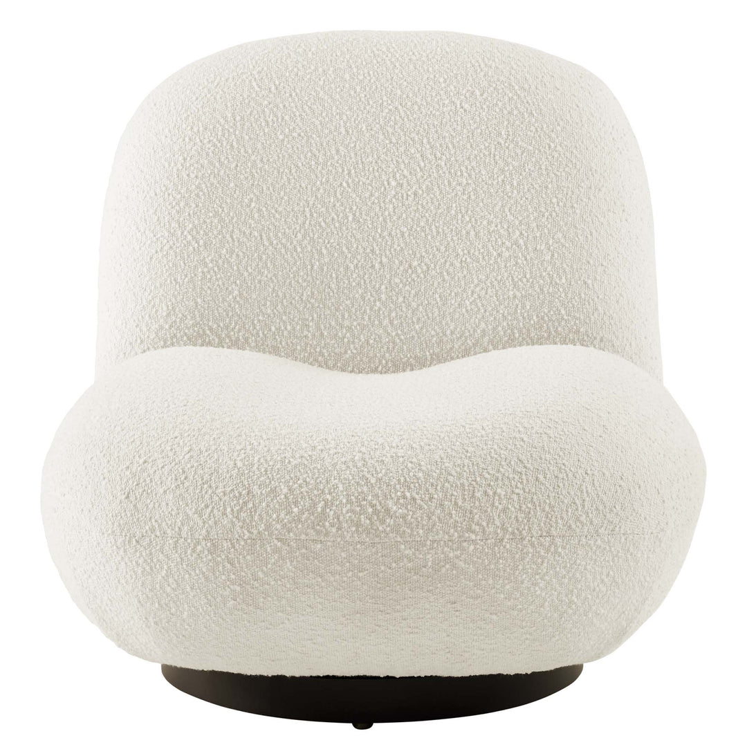 Kismet Boucle Upholstered Fabric Swivel Chair