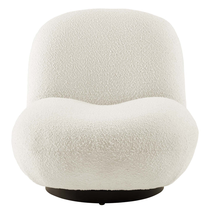 Kismet Boucle Upholstered Fabric Swivel Chair