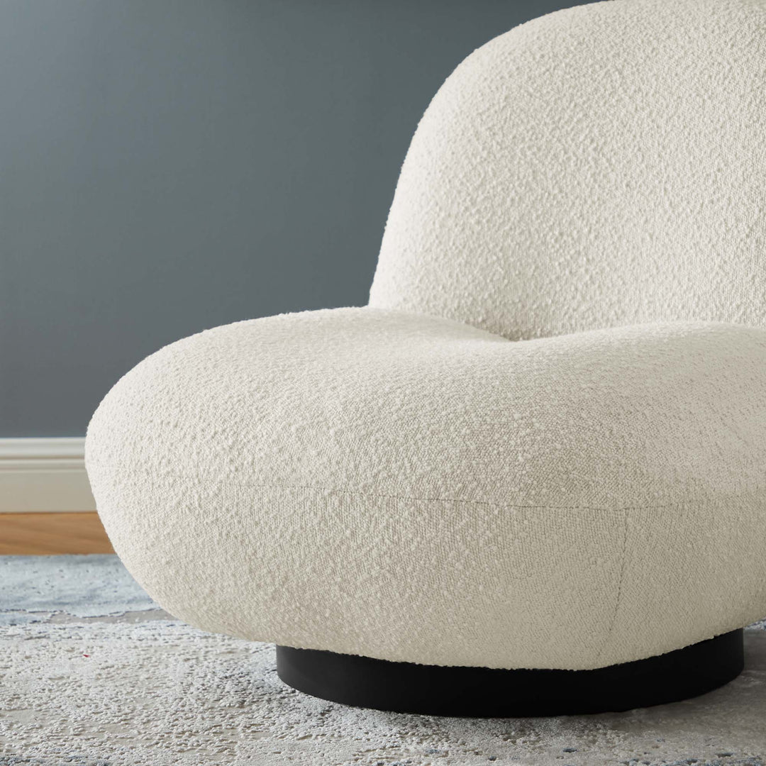 Kismet Boucle Upholstered Fabric Swivel Chair