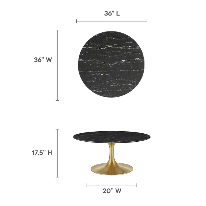 Lexie 36" Round Faux Marble Coffee Table