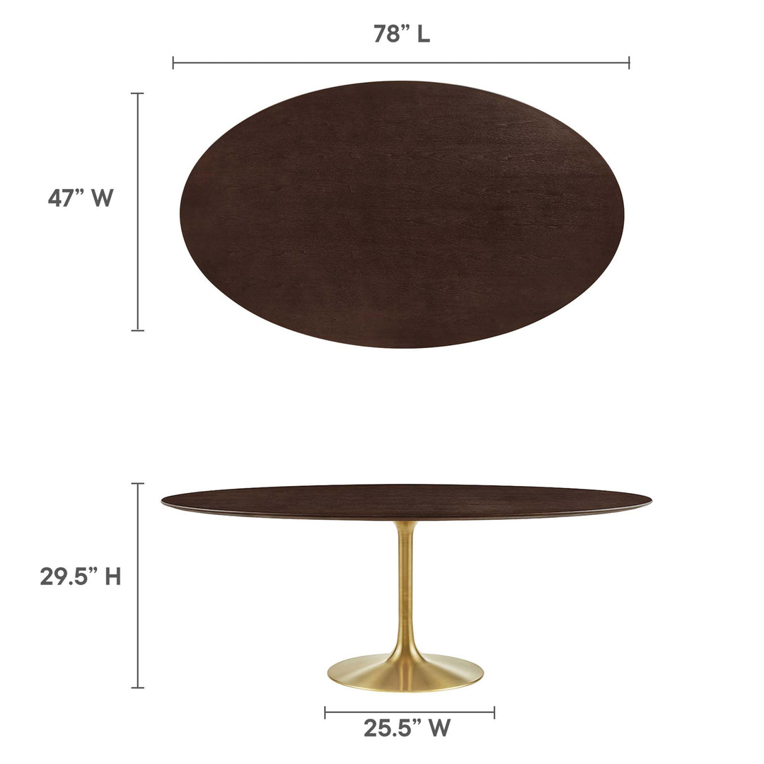 Linden 78" Oval Wood Grain Dining Table