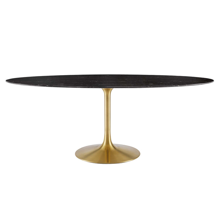 Luca 78" Oval Onyx Marble Dining Table