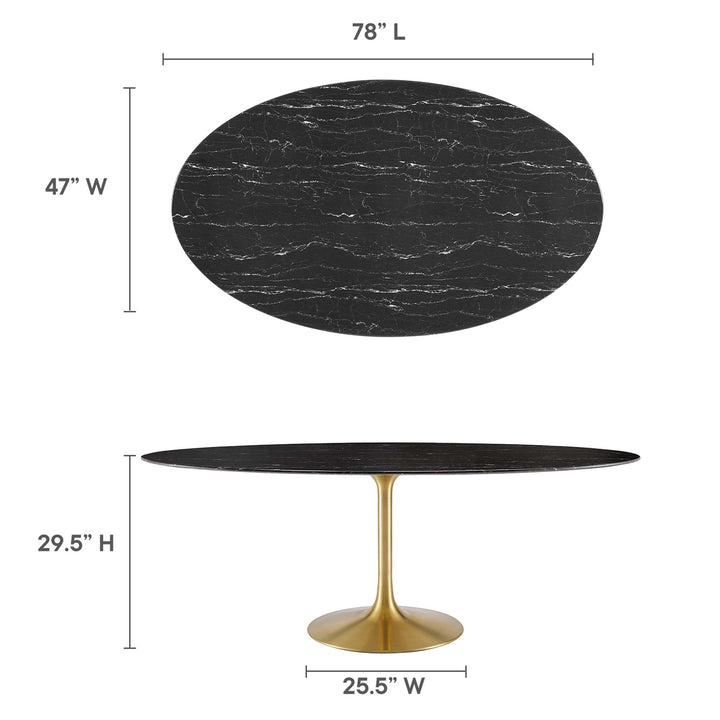 Luca 78" Oval Onyx Marble Dining Table