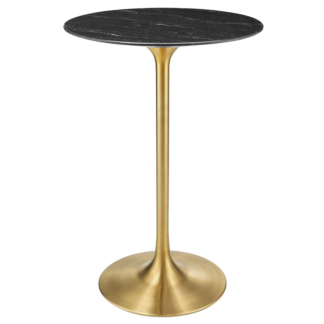 Luna 28" Round Resin Marble Bar Table