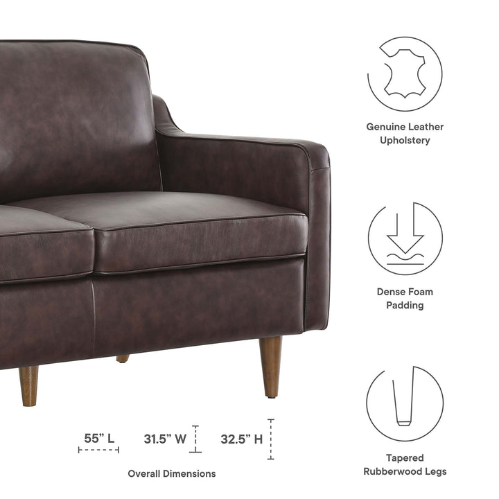 Inspire Genuine Leather Loveseat