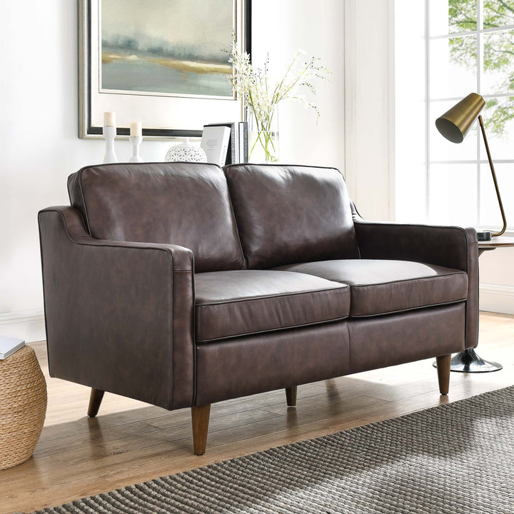 Inspire Genuine Leather Loveseat