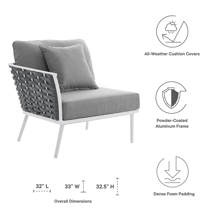 Summit Outdoor Patio Aluminum Left-Facing Armchair