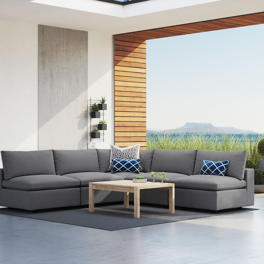 Crescent 5-Piece Sunbrella® Outdoor Patio Sectional Sofa