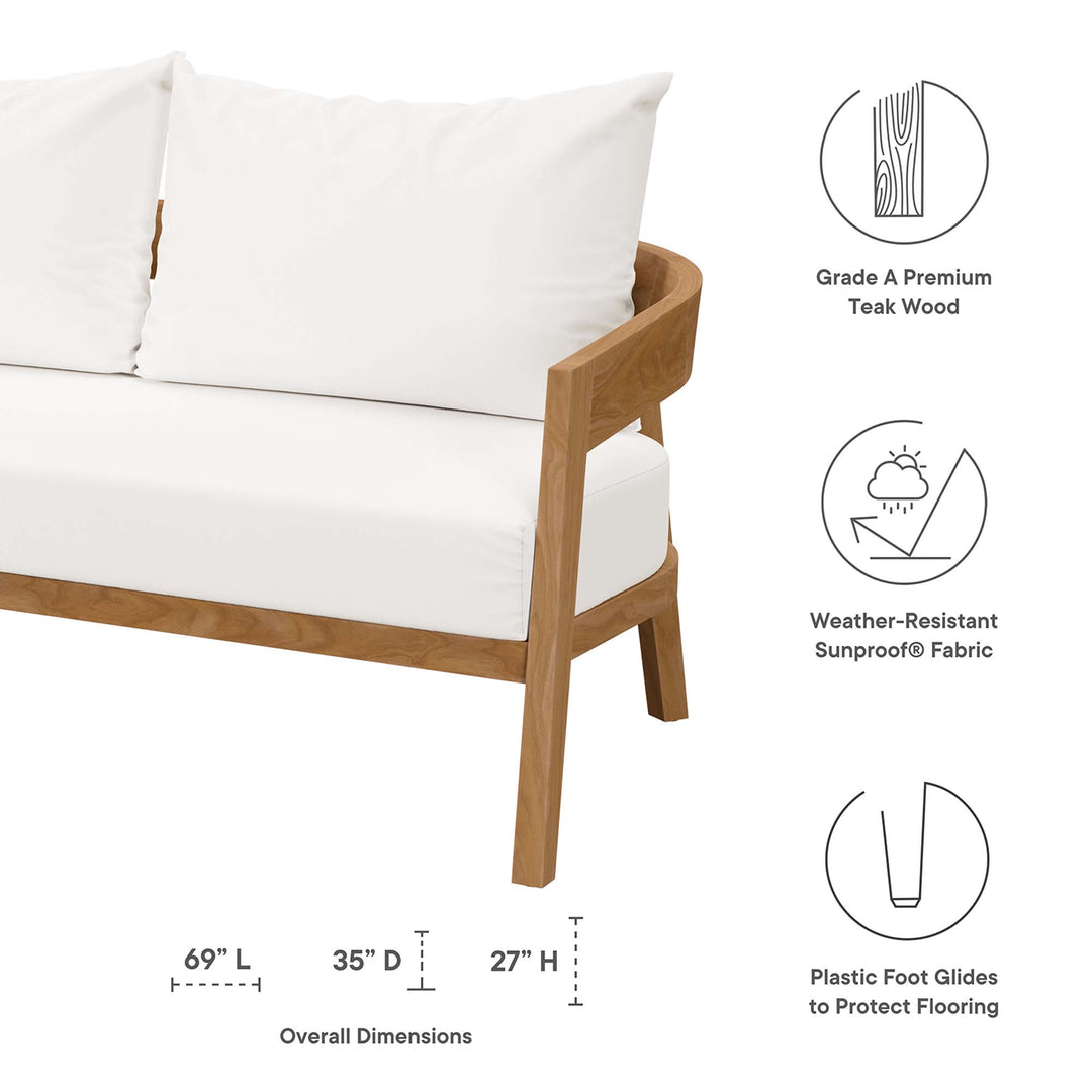 Brimwell Teak Wood Outdoor Patio Loveseat