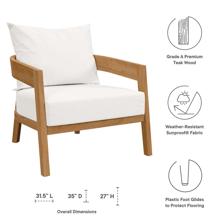 Bondi Teak Wood Outdoor Patio Armchair