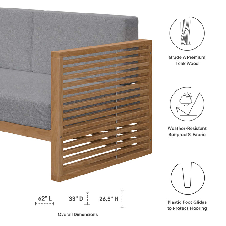 Chesapeake Teak Wood Outdoor Patio Loveseat