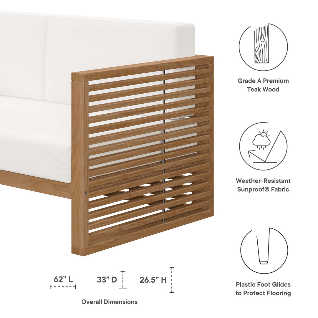 Chesapeake Teak Wood Outdoor Patio Loveseat