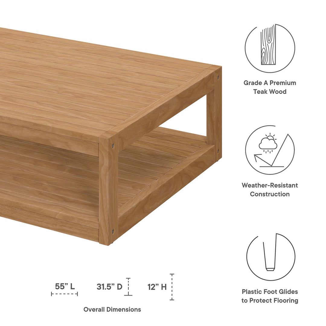 Catalina Teak Wood Outdoor Patio Coffee Table