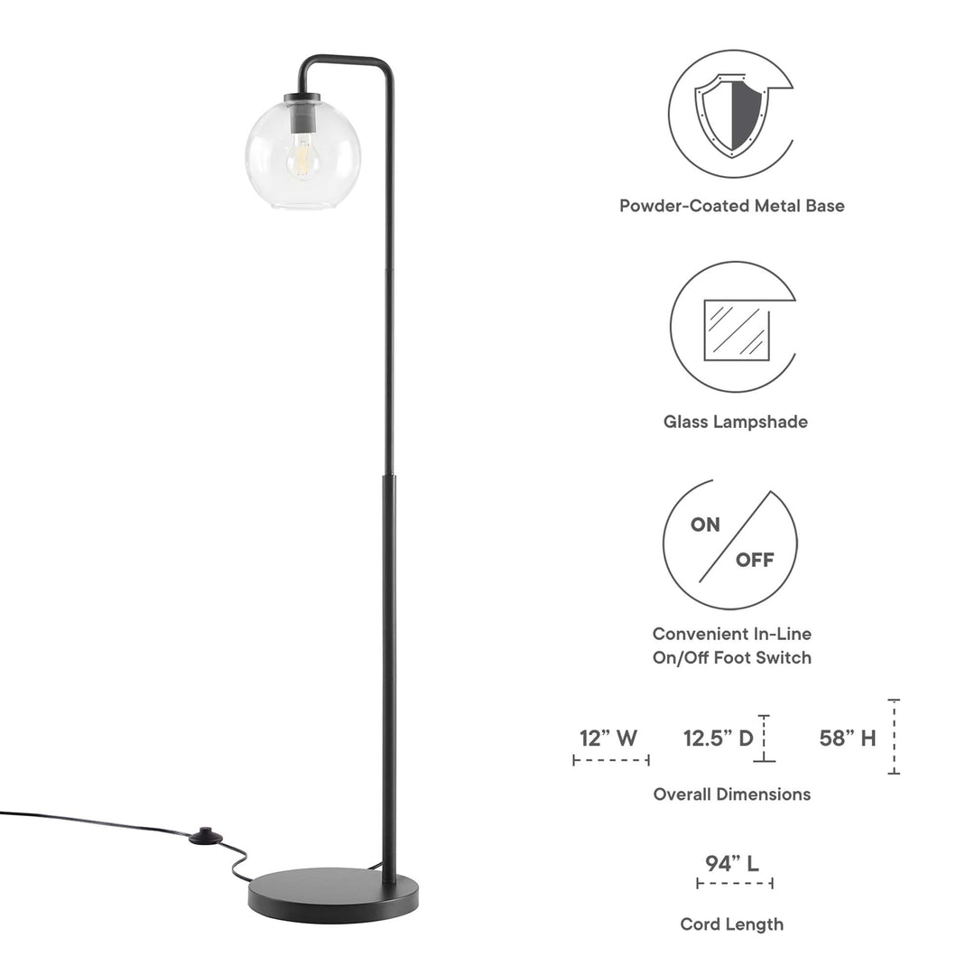 Sphere Shade Steel and Glass Floor Lamp