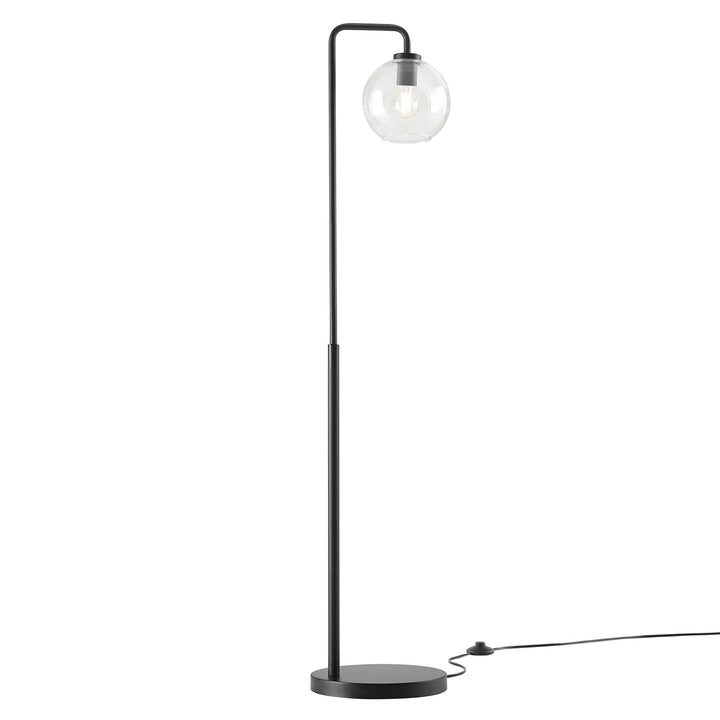 Sphere Shade Steel and Glass Floor Lamp