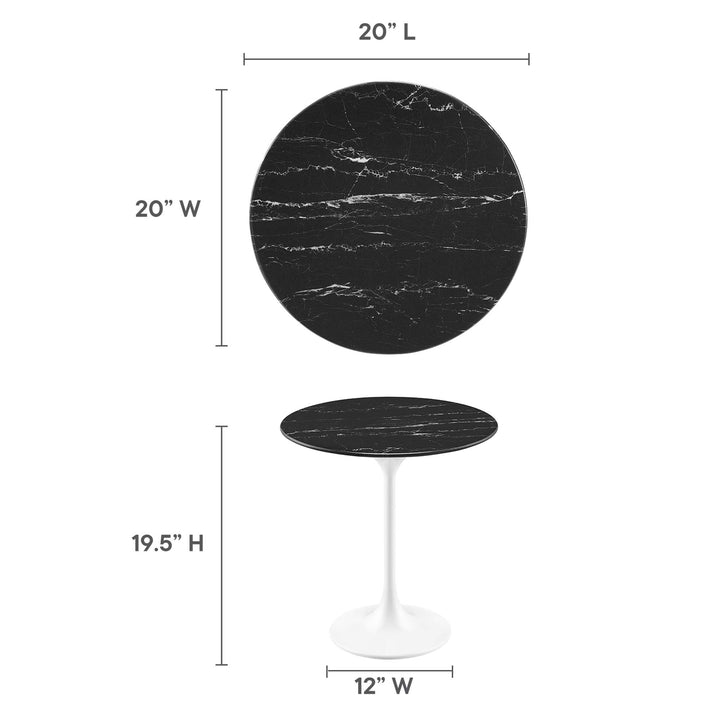 Lippa 20" Round Replica Marble Side Table