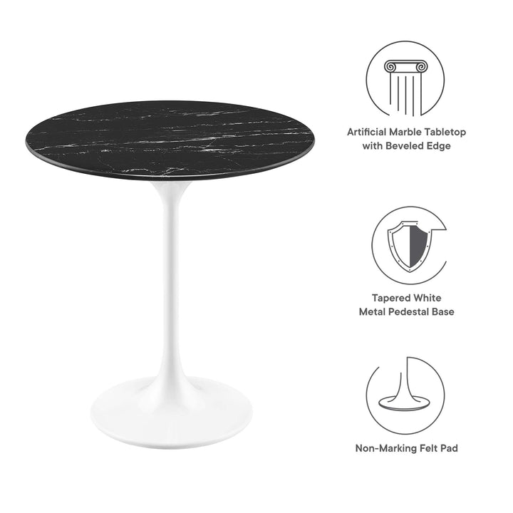Lippa 20" Round Replica Marble Side Table