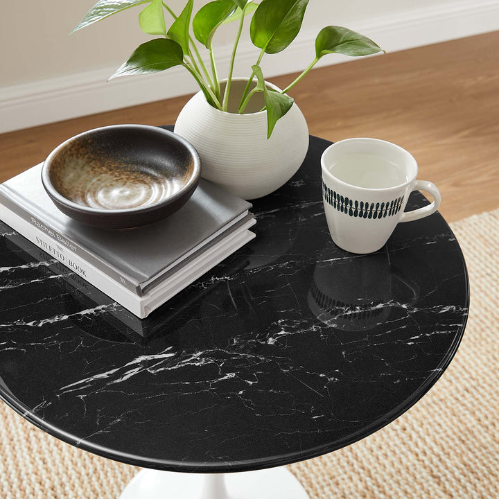 Lippa 20" Round Replica Marble Side Table