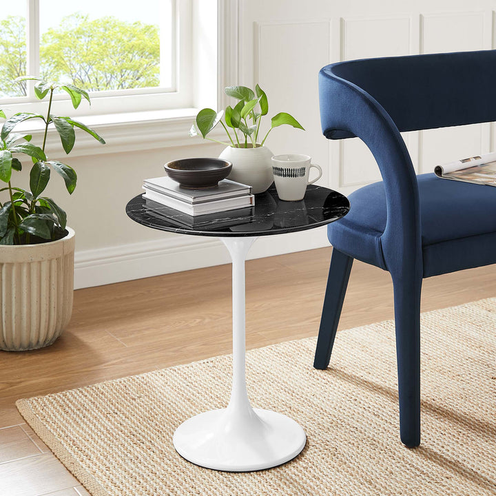 Lippa 20" Round Replica Marble Side Table