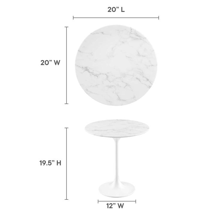 Lippa 20" Round Replica Marble Side Table