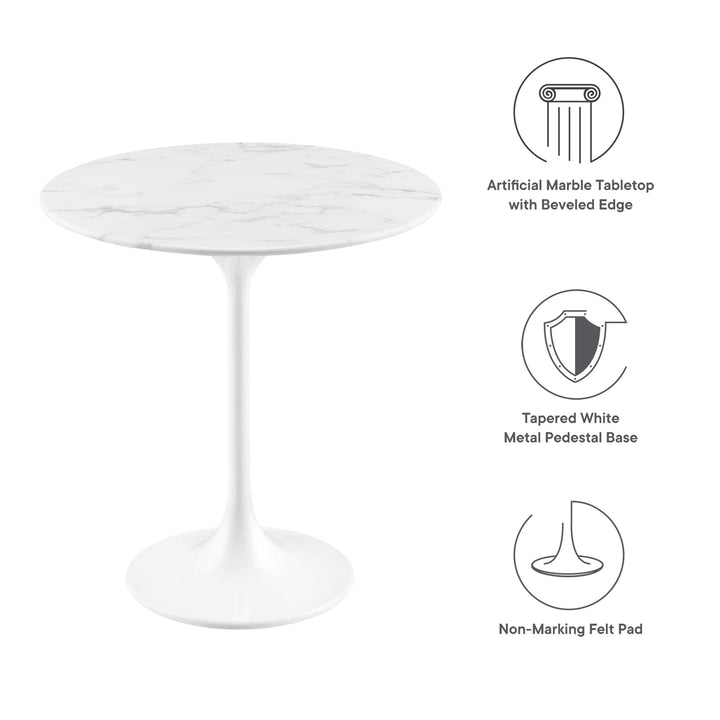 Lippa 20" Round Replica Marble Side Table
