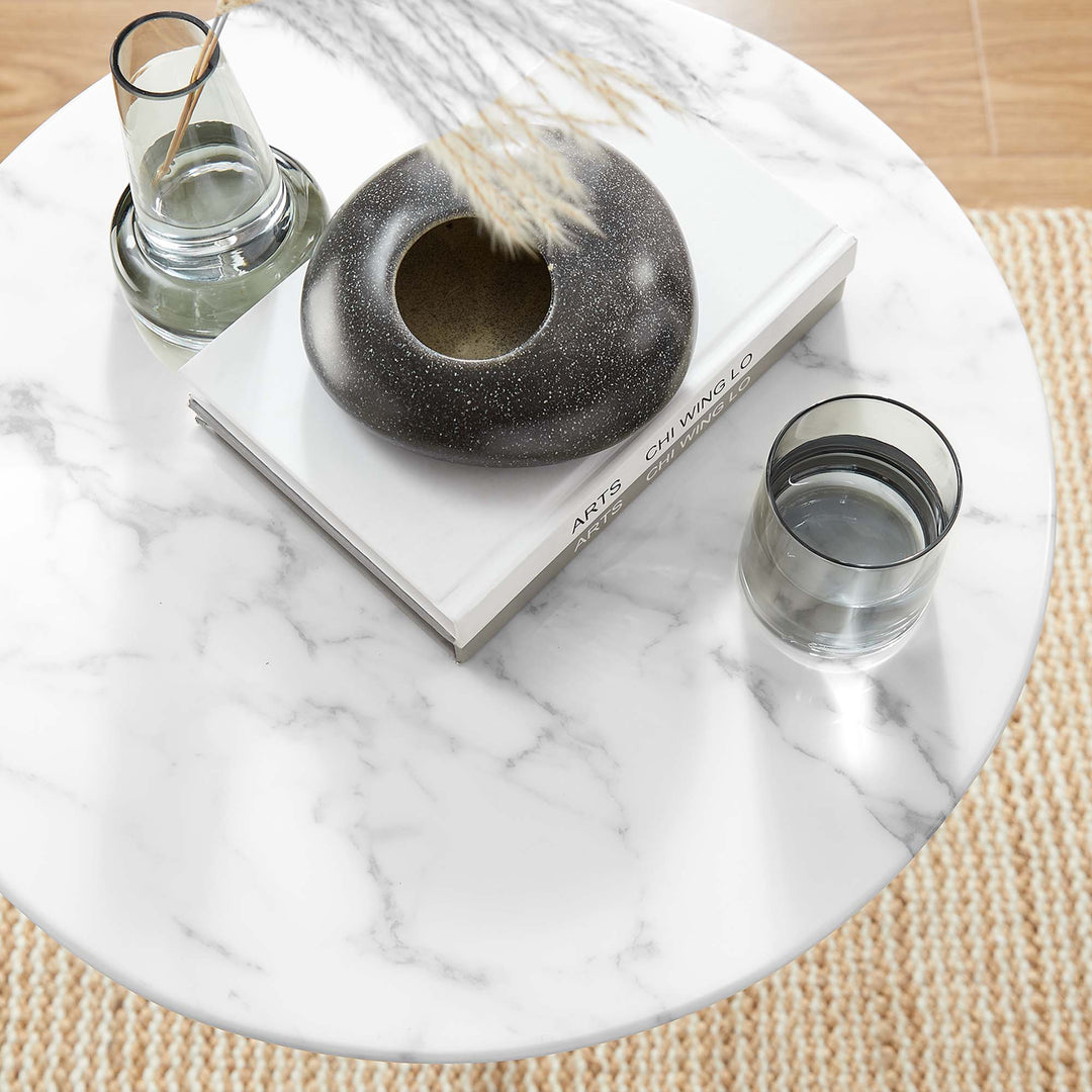 Lippa 20" Round Replica Marble Side Table