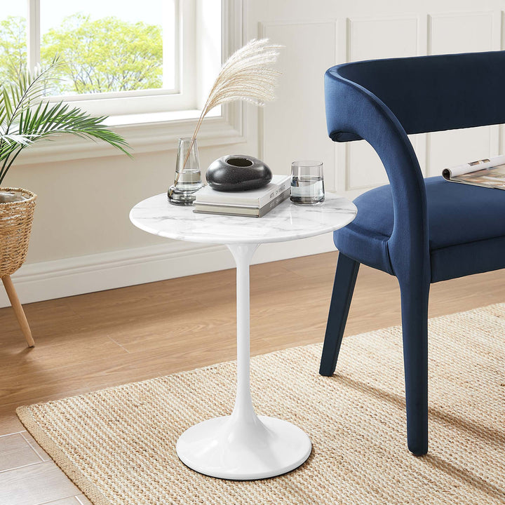 Lippa 20" Round Replica Marble Side Table