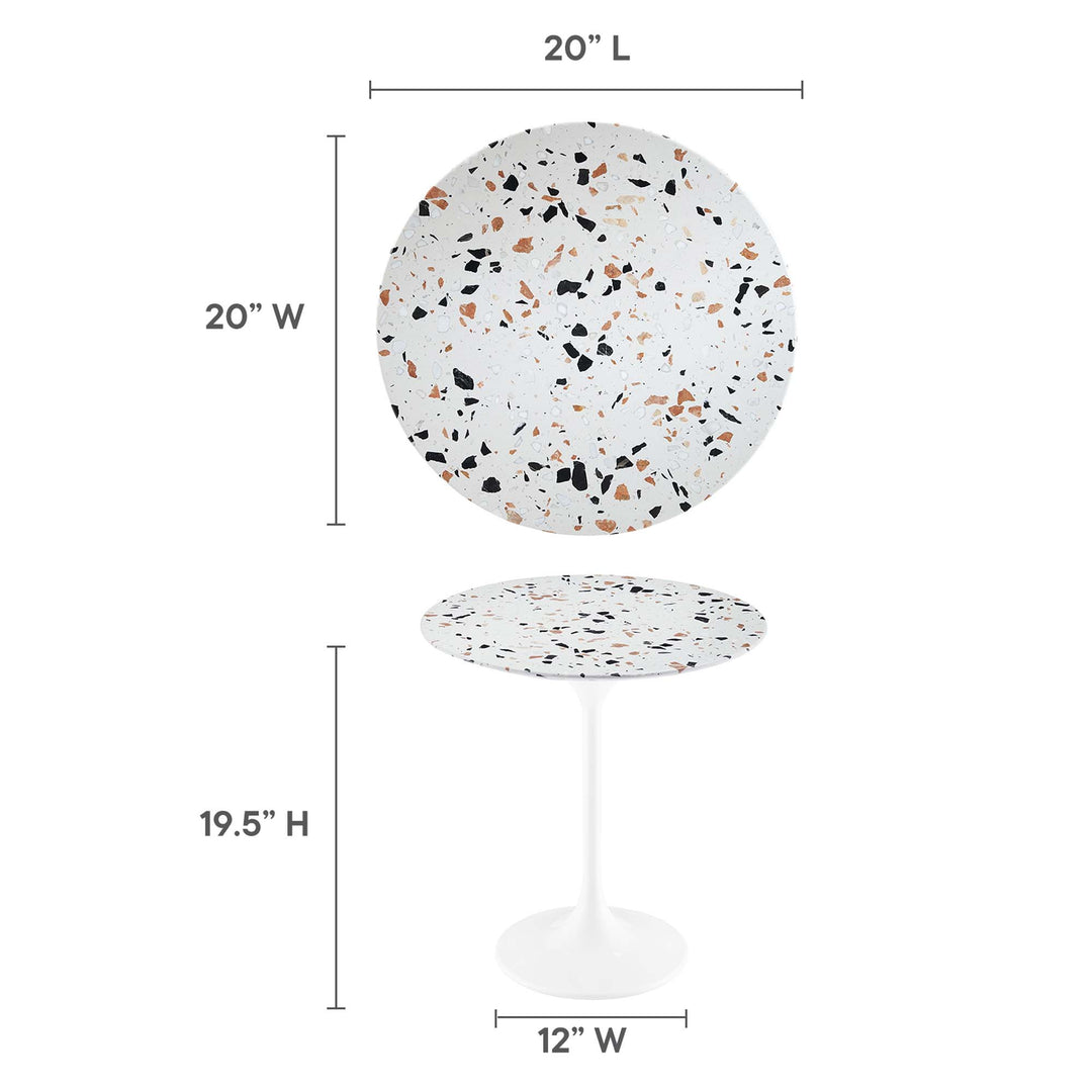 Luna 20" Round Terrazzo Table